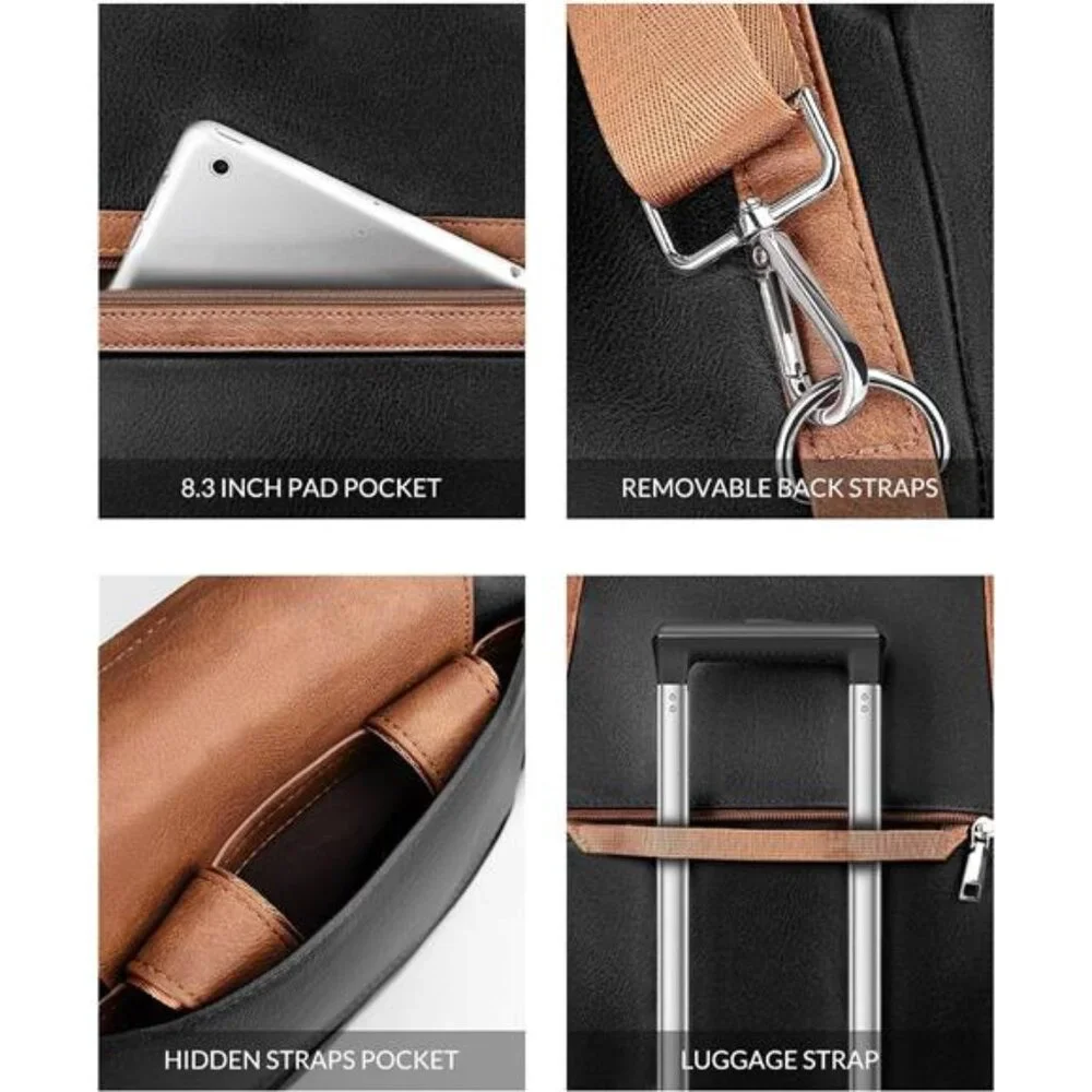 Laptop Bag for Women Designer Leather Laptop Backpack Purse, 16 inch